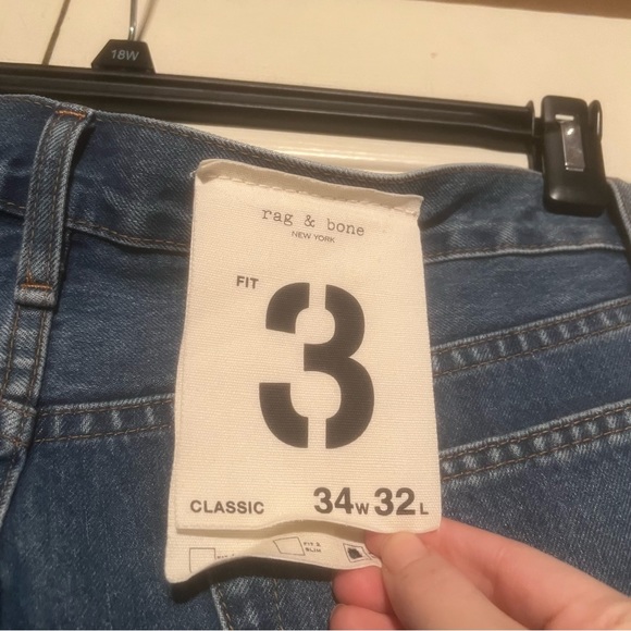 Rag and Bone fit 3 Classic Relaxed Jeans W36xL32 Indigo NWT 34X32 - Picture 6 of 9